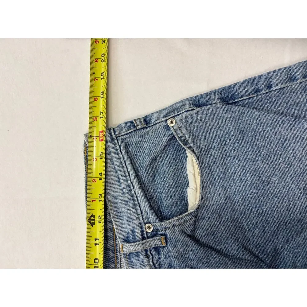 Vintage J.Crew Jeans Mens 33x28 Light‎ Wash Button Fly Straight Leg USA Style